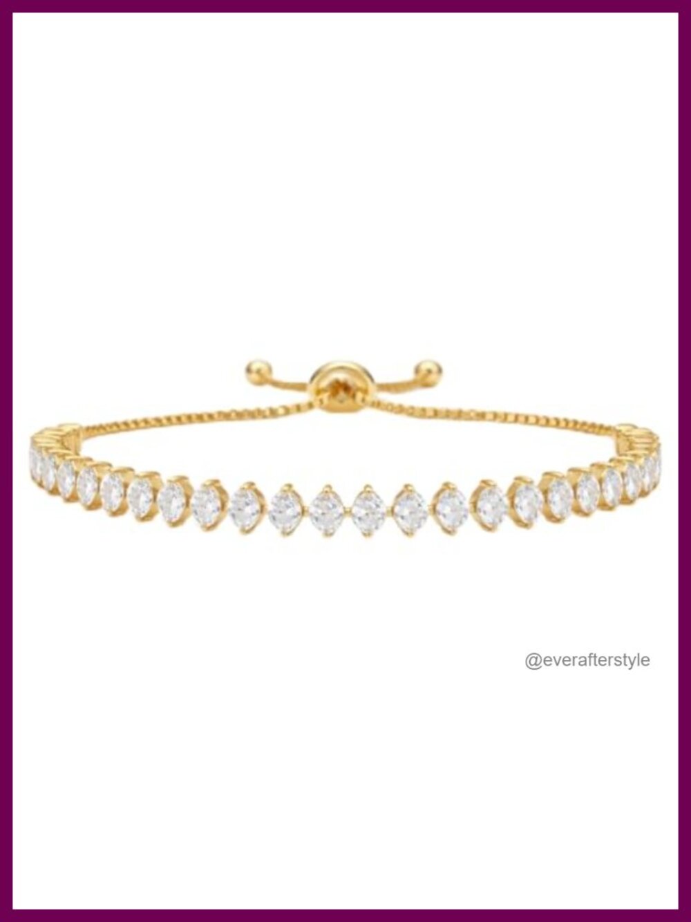 18K Gold Dipped Marquise CZ Adjustable Tennis Bracelet